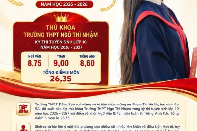 VINH DANH EM PHẠM THỊ HÀ VY – THỦ KHOA TRƯỜNG THPT NGÔ THÌ NHẬM NĂM HỌC 2025–2026